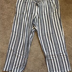 Sunday Navy and White Striped Wide Leg Pants